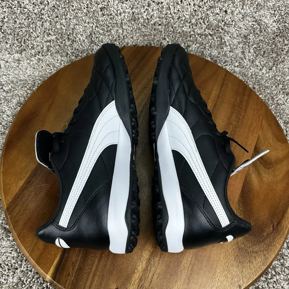 Puma King Top TT Indoor Soccer Turf Men's Size 11.5 Shoes Black White Leather